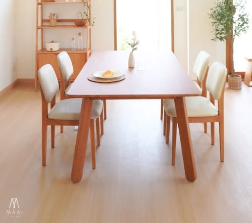 โต๊ะทานข้าวไม้ยางพาราแท้ 6 ที่นั่ง MAAI DESIGN  รุ่น DEZATO TABLE L สีโอ๊ค_2